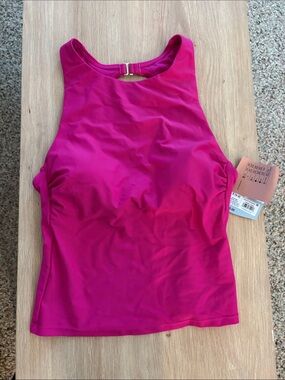 Women’s High Neck Performance Bathing Suit Top - Hot Pink